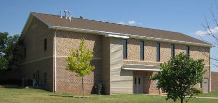 West side of church building